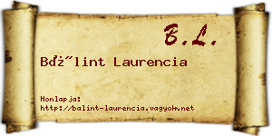 Bálint Laurencia névjegykártya